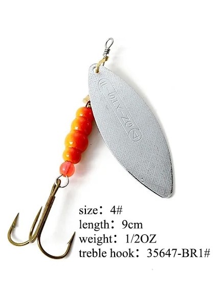 Gümüş 4 Tarzı 1 #-5 # Uzun Er Yem Kaşık Tiz Kancalı Lures Peche Jig Anzuelos Isca Pesca Yapay Yem Olta Takımı Göl Balıkçılığı (Yurt Dışından)