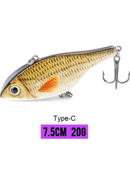 75MM 20G Renkli G Stili Vtavta 7cm 18G Rattlin Vib Balıkçılık Cazibesi Batan Wobblers Pike Balıkçılık Için Crankbaits Cazibesi Krank Yemler Yapay Vıb Lures Metal (Yurt Dışından)