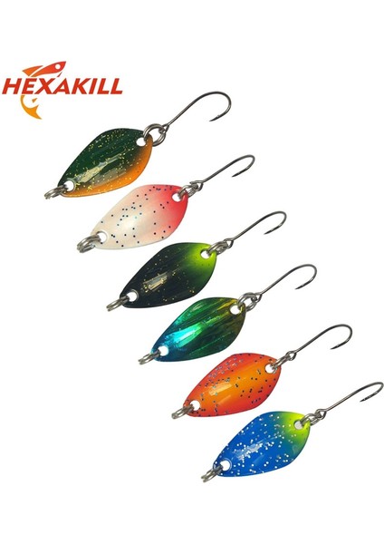 E16 Stili Hexakill .4g.8g.2g.8gg.3g Balıkçılık Metal Renkli Kaşık Yemler Metal Er Cazibesi Alabalık Için Mini Yem Tek Kanca (Yurt Dışından) fiyatları