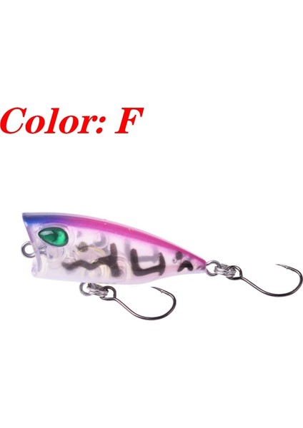 F Stili 1 Adet Mini Popper Balıkçılık Lures Topwater Trolling Wobblers 4cm.5g Yapay Sert Yem Crankbait Peche Bas Sazan Olta Takımı (Yurt Dışından)