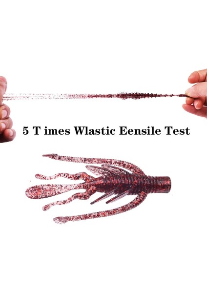 E Stili 63MM 2.5g Floating Silicone Shrimp Soft Baits G Swivel Twin Tail Crazy Jig Wobblers Worm Fishing Lures Fishy Smell With Salt (Yurt Dışından)