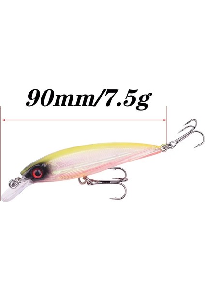 90MM 7.5g Tarzı 1 Adet Erkek Hediye Modeli Derin Divewater Minnow Balıkçılık Lures 14CM 27G Wobbler Yem Yüzer Trolling Yapay Sert Yemler Mücadele (Yurt Dışından)