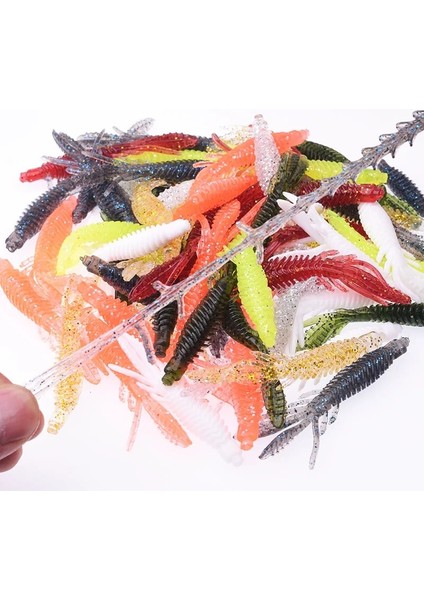 H Tarzı 70MM 2.1g Balık Kokusu Karides Yumuşak Yem 7cm 2g Tuzlu Yüzen Silikon Solucan Balıkçılık Cazibesi Jig Wobblers Döner Twintail Yüzme Yemleri (Yurt Dışından) fırsatları
