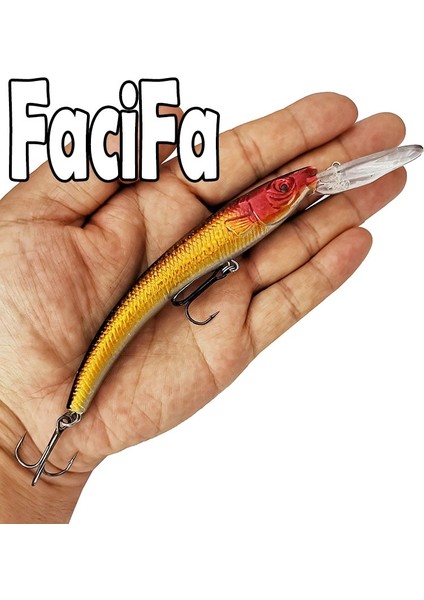 F Stili G 15.5cm Wobbler Balıkçılık Cazibesi Büyük Krank Yemi Minnow Bas Trolling Yapay Yem Pike Sazan Cazibesi Tiz Balıkçılık Kancası (Yurt Dışından)