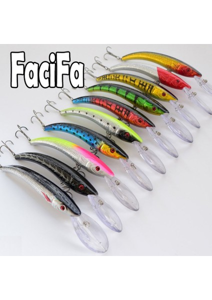 F Stili G 15.5cm Wobbler Balıkçılık Cazibesi Büyük Krank Yemi Minnow Bas Trolling Yapay Yem Pike Sazan Cazibesi Tiz Balıkçılık Kancası (Yurt Dışından)