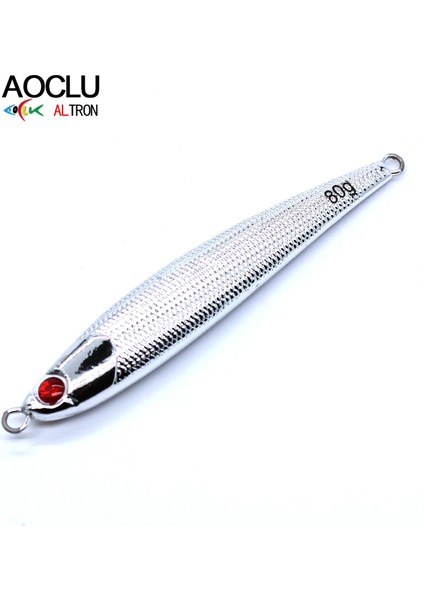 Renk A JG1121 Stili 100 Gram Aoclu Yalpalayıcılar 30G 40G 60G 80G 100G Gümüş Metal Jig Sert Yem Batan Çubuk Balıkçılık Lures Bas Taze Tuzlu Su Kökenli Jig (Yurt Dışından)