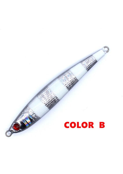Renk B JG1121 Stili 80G Aoclu Yalpalayıcılar 30G 40G 60G 80G 100G Gümüş Metal Jig Sert Yem Batan Çubuk Balıkçılık Lures Bas Taze Tuzlu Su Kökenli Jig (Yurt Dışından)