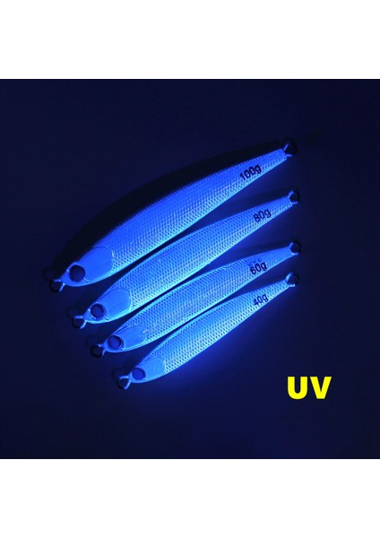 Renk B JG1121 Stili 80G Aoclu Yalpalayıcılar 30G 40G 60G 80G 100G Gümüş Metal Jig Sert Yem Batan Çubuk Balıkçılık Lures Bas Taze Tuzlu Su Kökenli Jig (Yurt Dışından)
