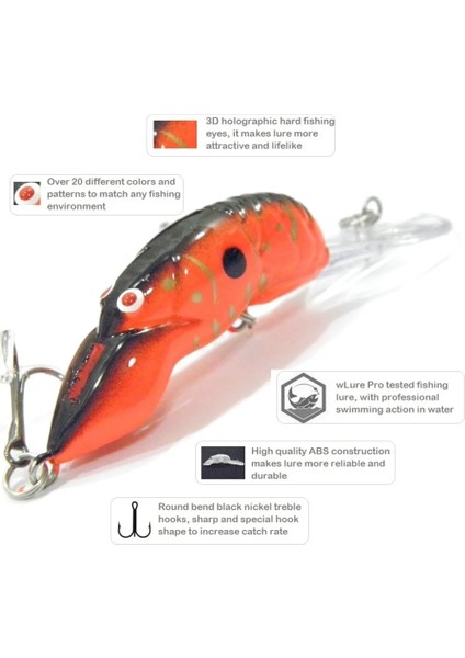 C569X28 Stili Wlure 10G 9cm Kerevit Böcek Yemi Derin Su Crankbait Suda Sıkı Eylem Opp Ambalaj C569 ile 2 #6 Tiz Kanca (Yurt Dışından)