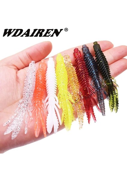 D Stili 70MM 2.1g Balık Kokusu Karides Yumuşak Yem 7cm 2g Tuzlu Yüzen Silikon Solucan Balıkçılık Cazibesi Jig Wobblers Döner Twintail Yüzme Yemleri (Yurt Dışından) fiyatları