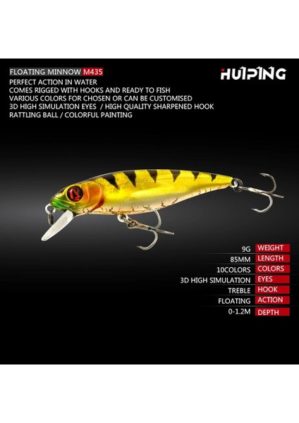 Ben Stil 2020 Minnow Balıkçılık Cazibesi Ağırlıkları 9.6g.5cm Pesca Tuzlu Su Yemleri Alabalık Balık Yemi Sazan Trolling Whoppers Isca Yapay Yemler (Yurt Dışından) fırsatları