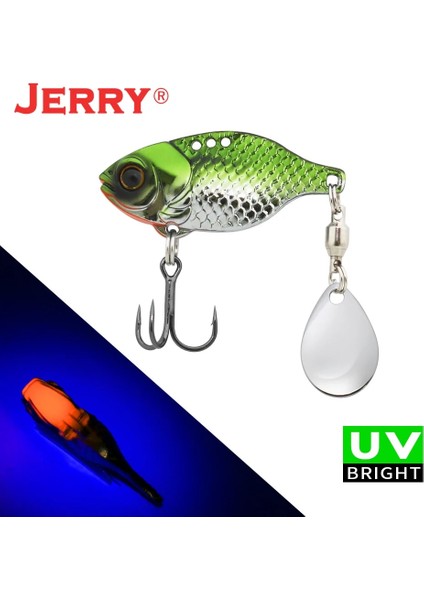 Yeşil Şerit Stili 11G Jerry Dory Metal Bıçak Vıb Tengsten Vibratiog Balıkçılık Lures Colorado Tuzlu Su Tatlı Su Yemi (Yurt Dışından)