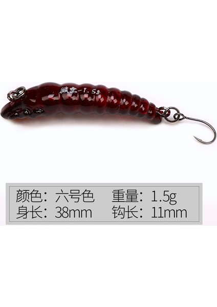 No.6 Tarzı Lurestar Lot G Yavaş Batan Aksiyon Sert Solucan Yemi Top Içinde Minik Ul Balıkçılık Cazibesi Çok Renkli Alabalık Olta Takımı (Yurt Dışından)