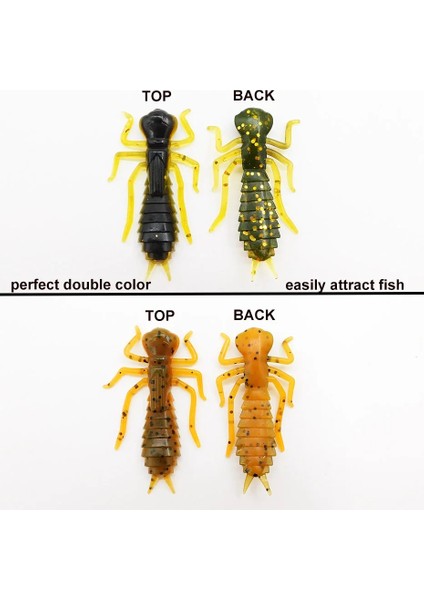 CA147 Stili 45MM 10 Adet Esfıshıng Yeni Kasa Larva Adet Solucan Cazibesi Yumuşak Yem Balıkçılık Için Alabalık Pike Levrek Yapay Yusufçuk (Yurt Dışından)
