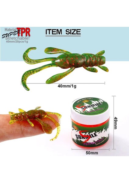 Renk-C Stili Karides Kokusu Sunmıle Yumuşak Yem Wobbler Yapay Karides Yüzme Yemler 4cmg Lot Jig Balıkçılık Lures Wobblers Leurre Souple Cazibesi (Yurt Dışından)