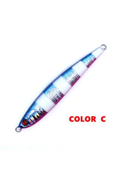 Renk C JG1121 Stili 40G Aoclu Yalpalayıcılar 30G 40G 60G 80G 100G Gümüş Metal Jig Sert Yem Batan Çubuk Balıkçılık Lures Bas Taze Tuzlu Su Kökenli Jig (Yurt Dışından)