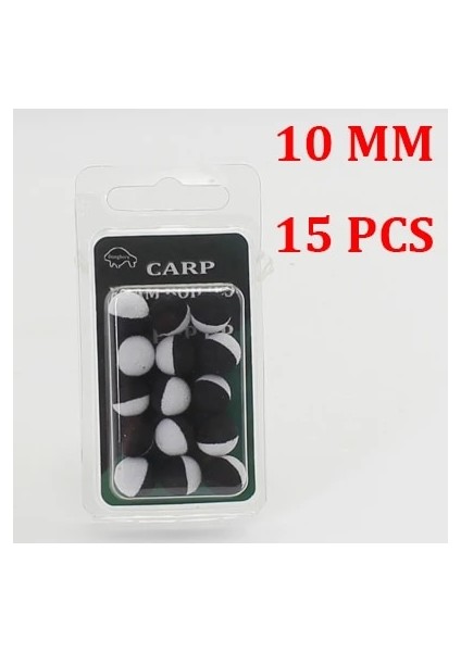 10MM-BEYAZ N Siyah Stil Pcs Sazan Balıkçılık Kaynatma Yemi Ikiz Renk Köpük Pop Up Kaynatma Besleyici Balıkçılık Için Yöntem Besleyici Hookbait Sazan Saç Zig Rig (Yurt Dışından)