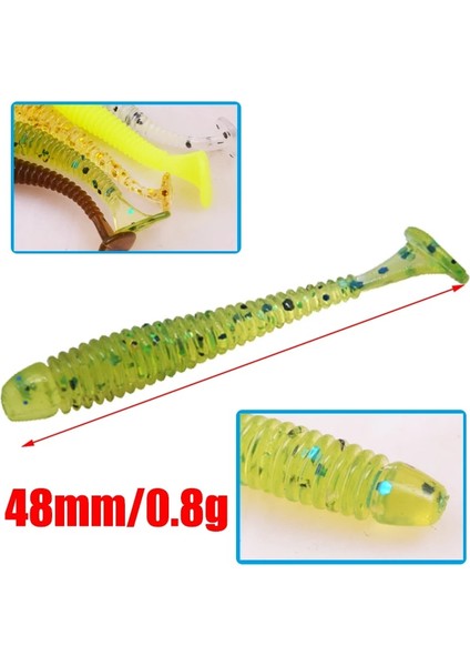 C Stili 48MM 0.8g 10 Adet Lot Balık Tutma Kolay Parlatıcı Solucanlar Yumuşak Yemler 4.8cm 0.8g Sazan Jig Wobblers Baral Swimbaits Yapay Silikon Yem (Yurt Dışından) fırsatları
