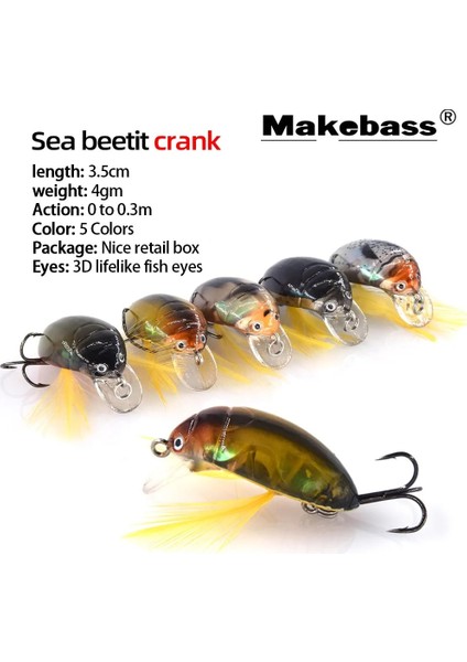 Sc-02 Stili Makebass Yapay Böcek Balık Tutma Yemi Böcek Balıkçılık Cazibeleri Deniz Pancarı Krank 35 Bas Sert Yem Olta Takımı Cazibesi Yem (Yurt Dışından) modelleri