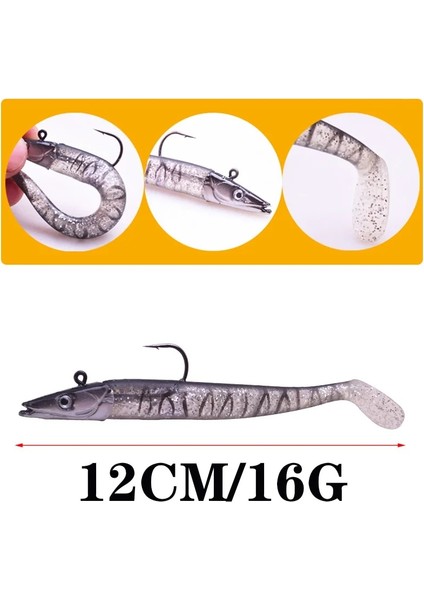 B Tarzı 1 Adet Siyah Minnow Jig Kafa Balıkçılık Cazibesi 12 cm 16G Pike Bas Balıkçılık Pesca Shad Yumuşak Yem Tekne Kodu Levrek Yem Zand Mücadelesi (Yurt Dışından) modelleri