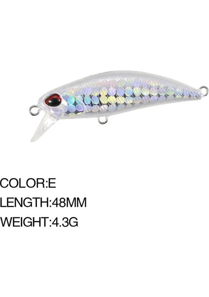 E Stili 4.8cm 4.3g Balıkçılık Cazibesi Minnow Wobbler Spearhead 48HS Batan Trolling Jerkbait Swimbait Yapay Yem Alabalık Yemi Bas Yemi (Yurt Dışından)