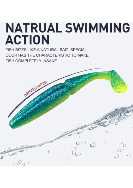 CA166 Stili 100MM 6 Adet Kesfıshıng Kolay Parlatıcı Balıkçılık Yemleri Yumuşak Jig Cazibesi Yumuşak Cazibesi Büyük Wobbler Isca Yapay Alabalık Pike Bass (Yurt Dışından)