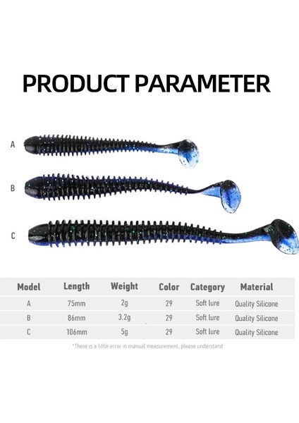 ZW044 Stili 5 ADET-105MM 5g Ardea Silikon Yumuşak Solucanlar Yem Balıkçılık Cazibesi G Wobblers Swimbait Grub Cazibesi Yapay Yem T-Kuyruk (Yurt Dışından) modelleri