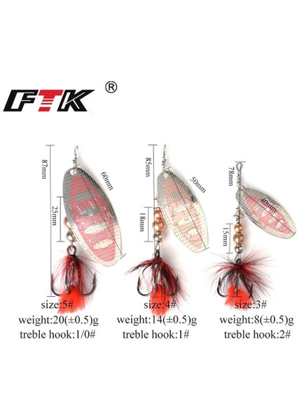 No.6 Tarzı 20G Ftk Er Yem Balıkçılık Cazibesi Sert Yem Kaşık Cazibesi 14G 20G Tüy Tiz Kancalı Metal Sazan Pike Olta Takımı (Yurt Dışından) modelleri