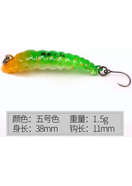 No.5 Tarzı Lurestar Lot G Yavaş Batan Aksiyon Sert Solucan Yemi Top Içinde Minik Ul Balıkçılık Cazibesi Çok Renkli Alabalık Olta Takımı (Yurt Dışından)