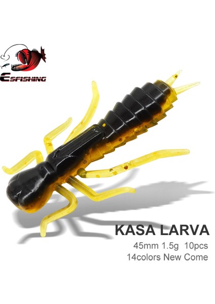 PA111 Stili 45MM 10 Adet Esfıshıng Yeni Kasa Larva Adet Solucan Cazibesi Yumuşak Yem Balıkçılık Için Alabalık Pike Levrek Yapay Yusufçuk (Yurt Dışından)