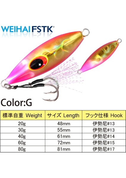Renkg Stili 40G Döküm Metal Jig Yavaş Adım Jig G Shore Döküm Jig Kaşığı Tuzlu Su Balıkçılık Cazibesi Yavaş Arı Jig Yapay Yem (Yurt Dışından)