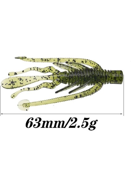 Bir Stil 63MM 2.5g Floating Silicone Shrimp Soft Baits G Swivel Twin Tail Crazy Jig Wobblers Worm Fishing Lures Fishy Smell With Salt (Yurt Dışından)