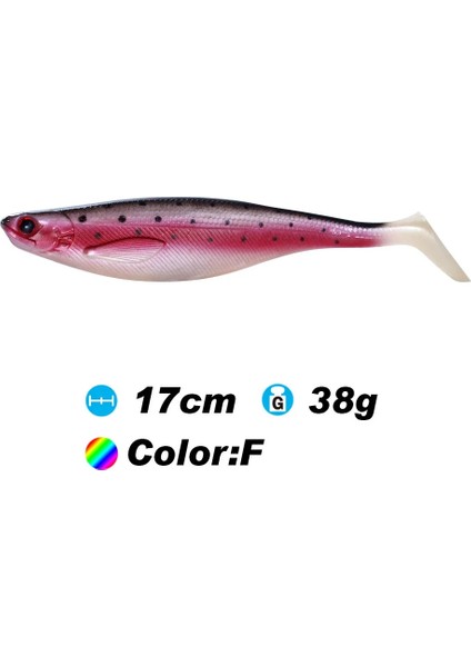 Renkf Stili Fstk 17CM38G Balıkçılık Isca Yumuşak Cazibesi Yapay Silikon Yem Leurre Pike Shad Esfing Deniz Balıkçılığı Lures Için Çorba Gölgesi Cazibesi (Yurt Dışından)