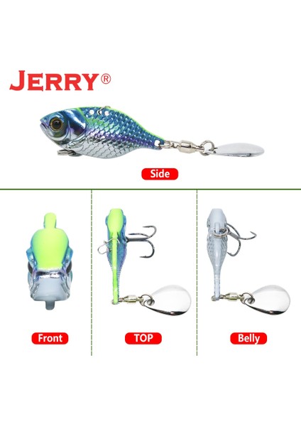 Mat Yeşil Pul Stili 11G Jerry Dory Metal Bıçak Vıb Tengsten Vibratiog Balıkçılık Lures Colorado Tuzlu Su Tatlı Su Yemi (Yurt Dışından) fırsatları