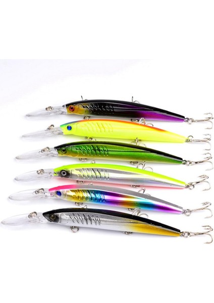 Bir Stil Pike Balıkçılık Için Yapay Sert Yem Siyah Minnow Cazibesi G 6 # Kanca Wobbler Sazan Olta Takımı Crankbait (Yurt Dışından) indirimleri