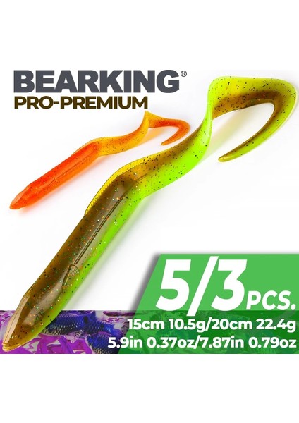 K Tarzı 150MM 5 Adet Bearkıng Pro Yılan Balığı Yumuşak Yemler 20CM 15CM Yapay Yemler Balıkçılık Solucan Silikon Bas Pike Minnow Swimbait Jig Plastik Yemler (Yurt Dışından) fırsatları