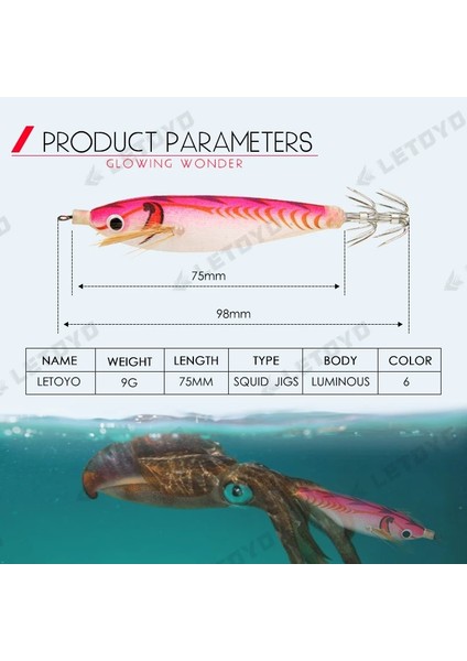 C Stili 75MM 9g Letoyo Kalamar Jig G Kalamar Kancalı Yapay Karides Jig Deniz Balıkçılık Lures Aydınlık Mürekkep Balığı Ahtapot Yemler Egi (Yurt Dışından)