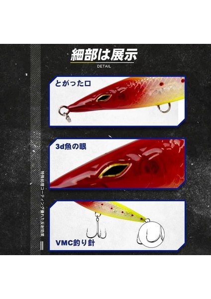 No.5 Tarzı 90 mm D1 Topwater Kalem Yemleri Çubuk Baits Yüzen Balıkçılık Yemleri G Balıkçılık Için Uzun Döküm Yalpalayıcılar Levrek D (Yurt Dışından)