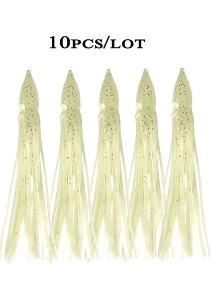 Tlg Shop Parıltı Tarzı 9cm Lot Aydınlık Kalamar Etekler Yumuşak Cazibesi Pesca 9CM10CM12CM Gece Balıkçılık Cazibesi Ahtapot Kızdırma Kauçuk Kancalar Etek Yapay Yem (Yurt Dışından)