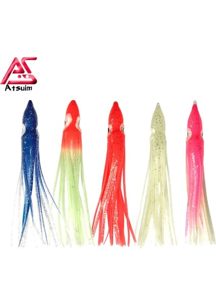 Tlg Shop Parıltı Tarzı 9cm Lot Aydınlık Kalamar Etekler Yumuşak Cazibesi Pesca 9CM10CM12CM Gece Balıkçılık Cazibesi Ahtapot Kızdırma Kauçuk Kancalar Etek Yapay Yem (Yurt Dışından)