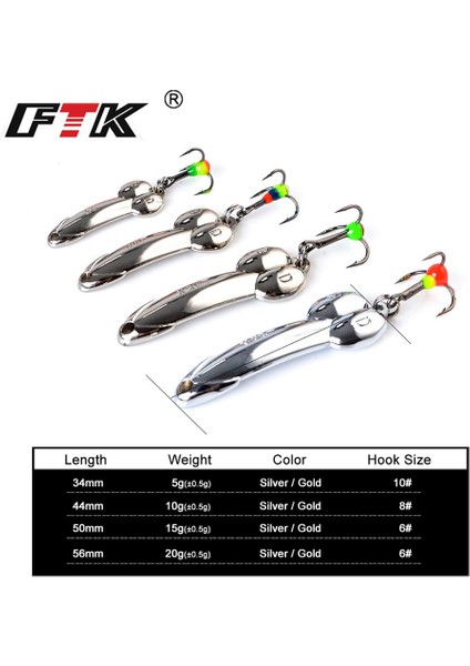 8053 Altın 15G Tarzı Gümüş Altın Metal Dengeleyiciler Kış Balıkçılık Cazibesi Dd Kaşık Yem Wobbler Trolling Er Sert Cazibesi Bas Pike Için (Yurt Dışından)