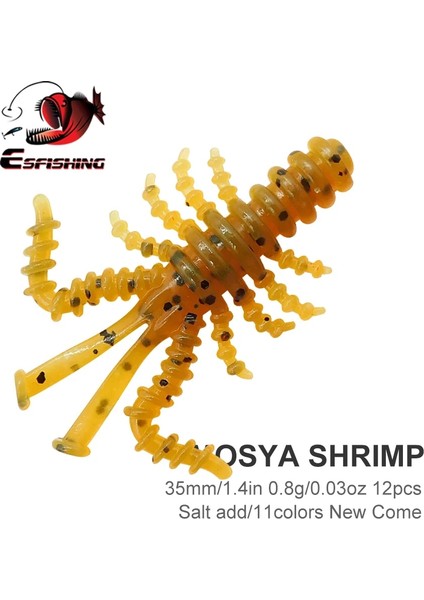 PA12 Stili 35MM 12 Adet Esfıshıng Yeni Craw Mosya Karides Yem Balıkçılık Cazibesi Levrek Pike Alabalık Peche (Yurt Dışından) fırsatları