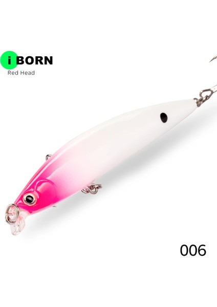 No.6 Tarzı 78 mm Hunthouse Iborn Minnow Balıkçılık Cazibesi Sığ Tuzlu Su Minnow Yemi Uzun Döküm Wobbling Haddeleme Balıkçılık Levrek (Yurt Dışından)