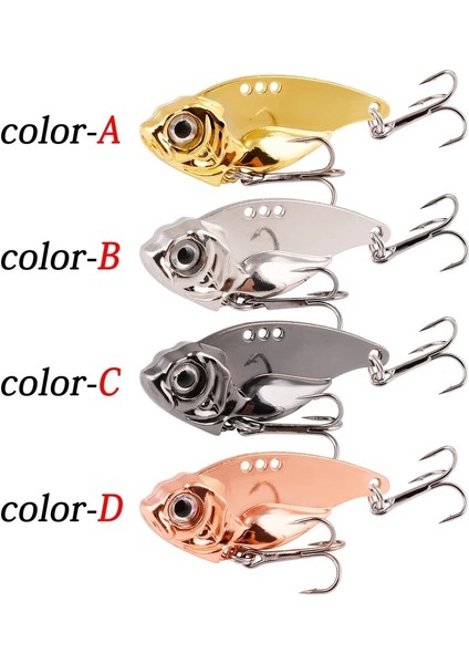4 Adet Kancalı B Tarzı 7g 4 Adet Metal Vıb Lures 7g 10G 15G 20G Canlı Titreşimler Kaşık Cazibesi Balıkçılık Bas Yapay Sert Yem Ağustosböceği Cazibesi Vıb Yemler 3D Gözler (Yurt Dışından)