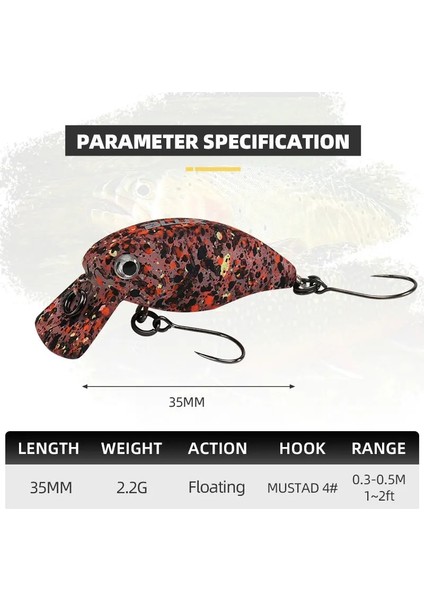 Renk H Stili Blux G Crankbait Yüzer Balıkçılık Cazibesi Sığ Tatlı Su Wobbler Yapay Sert Plastik Alabalık Yem Krank Takımı (Yurt Dışından)