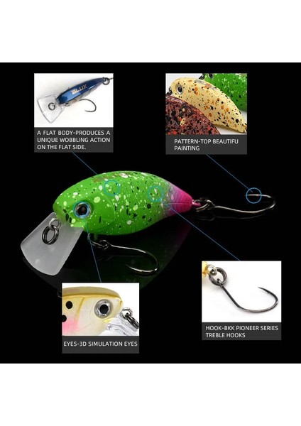 Renk H Stili Blux G Crankbait Yüzer Balıkçılık Cazibesi Sığ Tatlı Su Wobbler Yapay Sert Plastik Alabalık Yem Krank Takımı (Yurt Dışından)