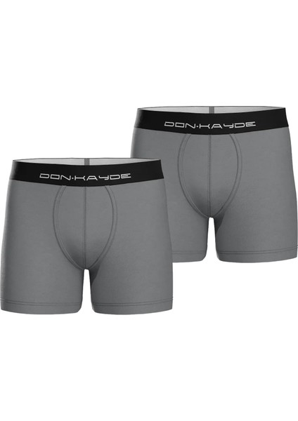 Don-Kayde Premium Micro Modal Antrasit Gri Erkek Boxer Short 2'li Set
