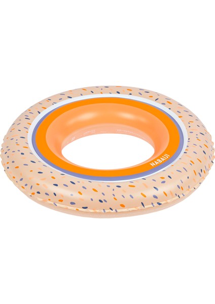 Nabaiji Şişme Yüzme Simidi - 51 cm - Yeşil Gökkuşağı Baskılı