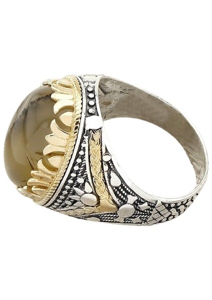 Erkek Yüzük Gümüş 925 Yemen Akik Taşlı modelleri