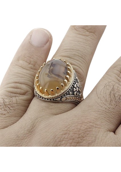 Erkek Yüzük Gümüş 925 Yemen Akik Taşlı fiyatları